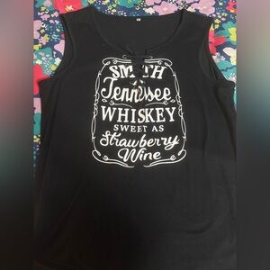 Black Graphic Tank Top